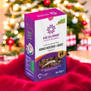 GLUTENSİZ & VEGAN KIRMIZI MERCİMEK + NOHUT RİGATONİ MAKARNA  - 200 GR