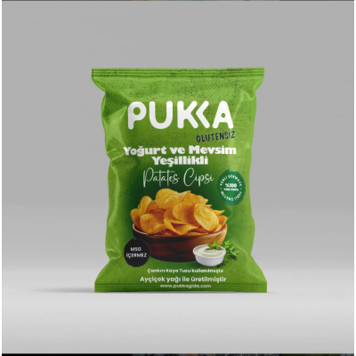 PUKKA  GLUTENSİZ YOĞURT VE MEVSİM YEŞİLLİKLİ CİPS 70 GR